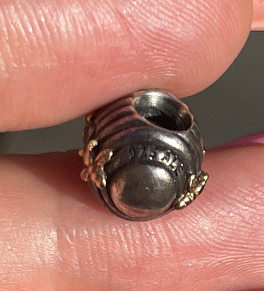 Authentic Pandora Ale Retired Discontinued Sterling Silver 925  Solid 14kt Bee Bead Charm Rare 14 kt Karat