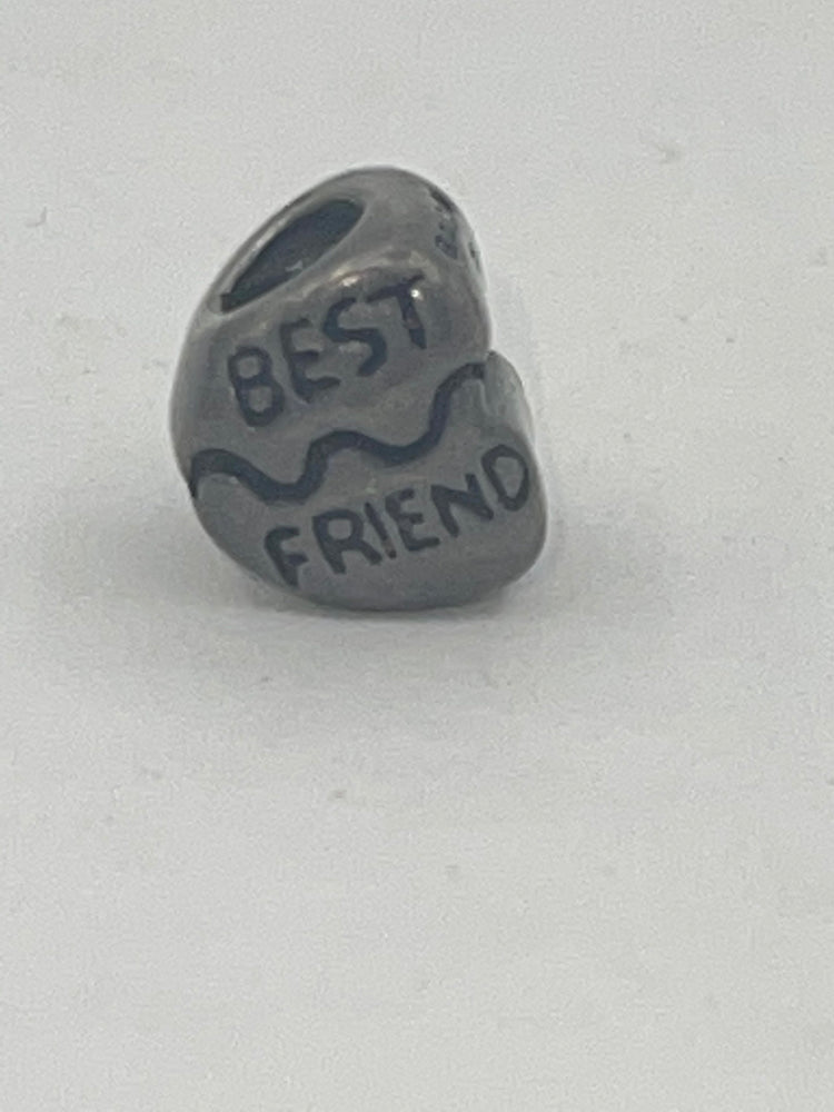 Vintage Pandora style Sterling Silver 925 Charm Bead Bacio Italy Best Friend
