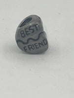 Vintage Pandora style Sterling Silver 925 Charm Bead Bacio Italy Best Friend