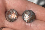 Vintage Modernist Swirl Mixed Metal 14kt Post Stud Earrings Circles Round Unusual and Unique Abstract
