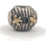 Authentic Pandora Ale Retired Discontinued Sterling Silver 925  Solid 14kt Bee Bead Charm Rare 14 kt Karat