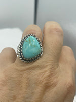 Vintage Designer Carolyn Pollack Relios Sterling Silver 925 Huge Turquoise Gemstone Native American Style Southwestern
