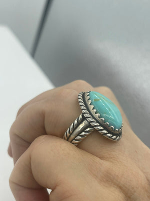 Vintage Designer Carolyn Pollack Relios Sterling Silver 925 Huge Turquoise Gemstone Native American Style Southwestern