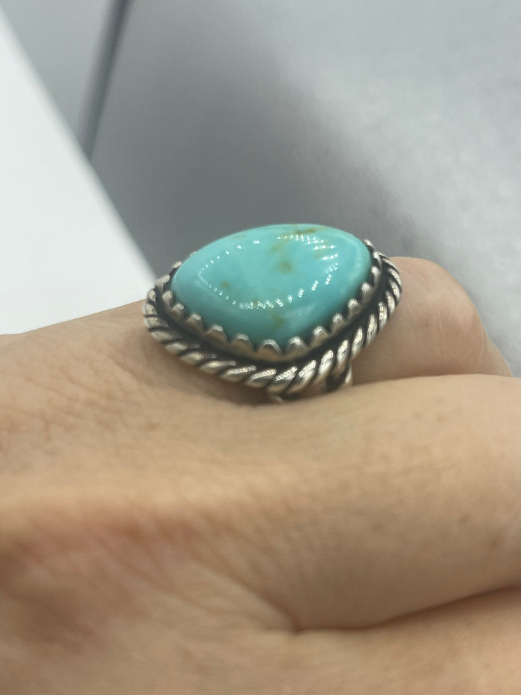 Vintage Designer Carolyn Pollack Relios Sterling Silver 925 Huge Turquoise Gemstone Native American Style Southwestern