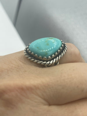 Vintage Designer Carolyn Pollack Relios Sterling Silver 925 Huge Turquoise Gemstone Native American Style Southwestern
