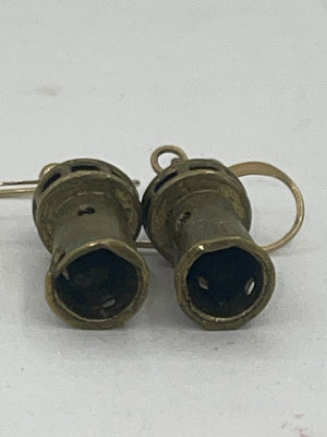 Vintage Solid Brass Lighthouse Earrings Very Cool and Unique Handmade Very Unusual