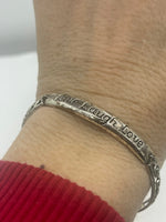Vintage Sterling Silver Live Laugh Love Filigree Sterling Silver 925 Link Bracelet 8.25 Inches Long