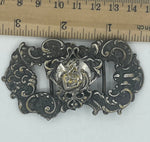 Gorgeous Art Nouveau Antique Ornate Sash? Belt Buckle Repousse Victorian Lady - Goddess Harp Silver/Brass
