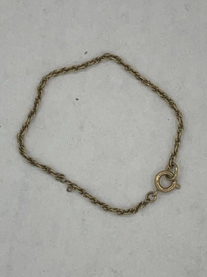 Vintage Solid 14kt Yellow Gold Rope Chain Baby Bracelet 5 Inch 14 kt