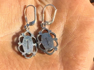Vintage Turquoise Native American Sterling Silver drop earrings Maisels Trading Post Rare Southwestern