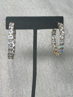 CZ Hoop Earrings: Large Gold Vermeil 925 Sterling Silver
