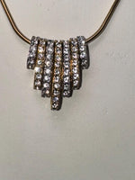 Vintage Swarovski Stackable Crystal Bar Necklace – Swan Logo – Gold & Silver Tone Snake Chain Stunning and Rare Piece Fully Signed