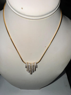 Vintage Swarovski Stackable Crystal Bar Necklace – Swan Logo – Gold & Silver Tone Snake Chain Stunning and Rare Piece Fully Signed