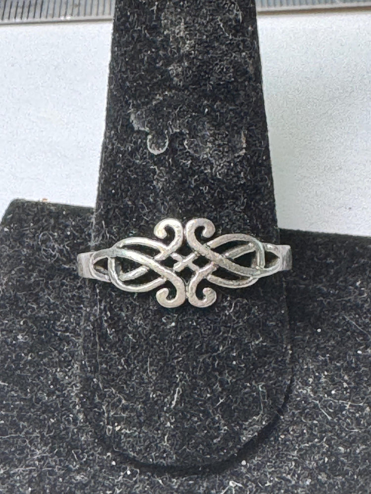 Vintage Sterling Silver Celtic Knot Ring: Norse Viking Jewelry, Size 10.75