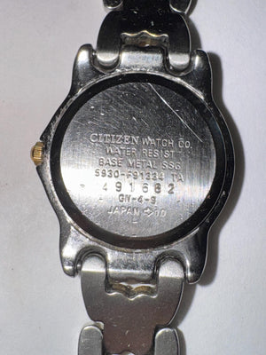 Vintage Citizen Elegance Watch: Two-Tone Black Dial Quartz