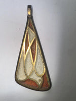 Vintage 1969 Terra Sancta Guild Dove Pendant – Mid-Century Modern Enamel Israel Jewelry