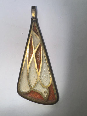 Vintage 1969 Terra Sancta Guild Dove Pendant – Mid-Century Modern Enamel Israel Jewelry