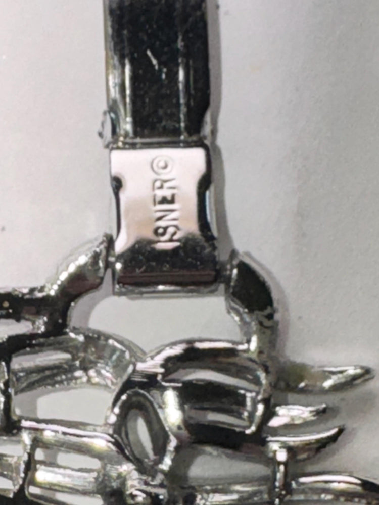 Vintage Lisner Silver-Tone Link Bracelet – Sculptural Mid-Century Modern Statement Jewelry