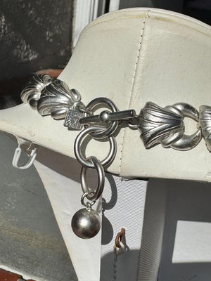 Anne Klein Necklace Lot – Silver Tone & Cream Link Statement Estate Jewelry