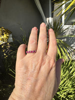 Sterling Silver Ruby Wave Band Ring – Size 5.75 925