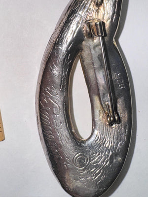 Signed Marek Vismonski Modernist Brooch & Earrings Set – Sterling Silver 925 Sculptural Design