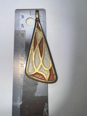 Vintage 1969 Terra Sancta Guild Dove Pendant – Mid-Century Modern Enamel Israel Jewelry