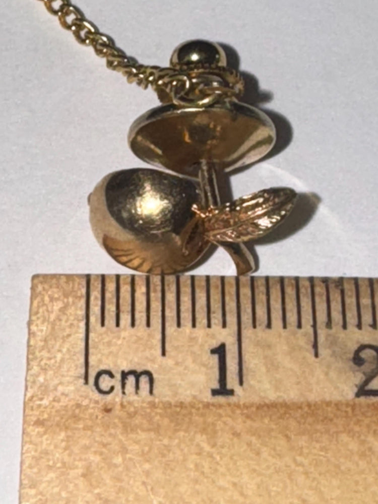 Vintage 14k Gold Apple Tie Tack: 3D Fruit Lapel Pin