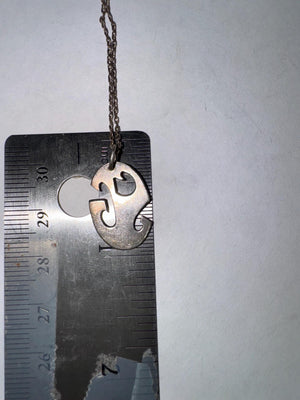 Vintage Eleanore Doskow Sterling Silver Pendant: Abstract SG Initial Design