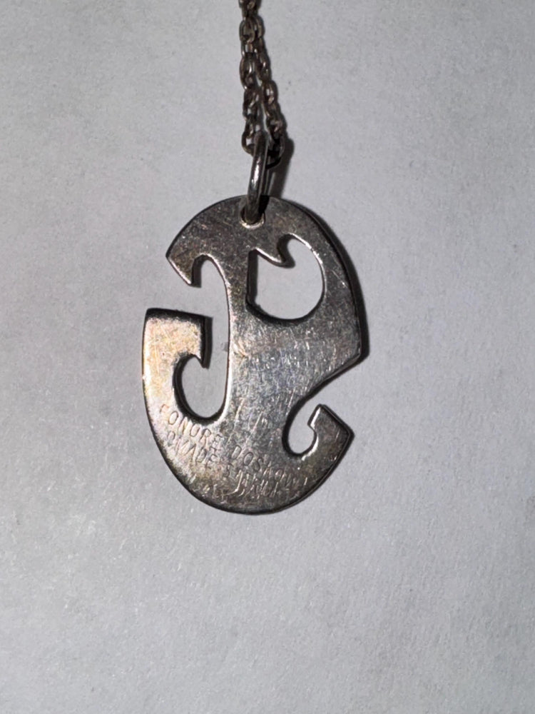 Vintage Eleanore Doskow Sterling Silver Pendant: Abstract SG Initial Design