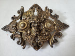Antique Sterling Silver Belt Buckle: Ornate Green Man, Renaissance Revival