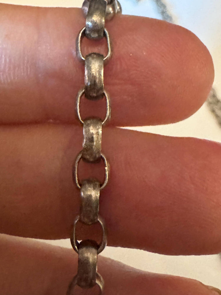 Signed Prochain Sterling Silver Rolo Chain Necklace – 18 Inch, 20g Solid 925 Belcher Link, Vintage Bold Unisex Silver Chain