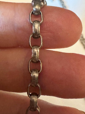 Signed Prochain Sterling Silver Rolo Chain Necklace – 18 Inch, 20g Solid 925 Belcher Link, Vintage Bold Unisex Silver Chain