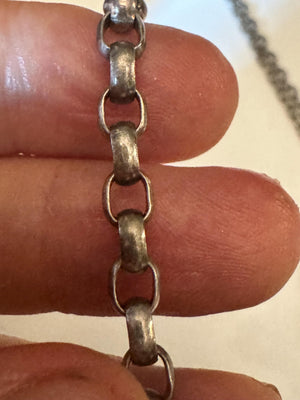 Signed Prochain Sterling Silver Rolo Chain Necklace – 18 Inch, 20g Solid 925 Belcher Link, Vintage Bold Unisex Silver Chain