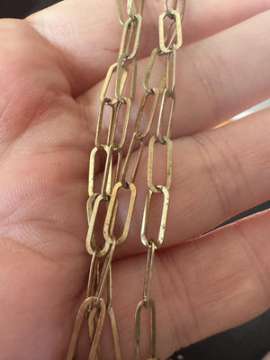 Vintage Gold Vermeil Paperclip Chain Necklace: Adjustable Sterling Silver, Italy