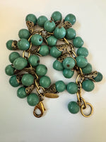 Lenora Dame Turquoise Statement Bracelet – Chunky 62g Bead Cluster Charm, Bold Boho Designer Jewelry, Vintage Deco Style