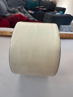 Vintage Wide White Enamel Copper Brass Cuff Bracelet | Mid Century Modernist 40mm (1.6”) Statement Jewelry