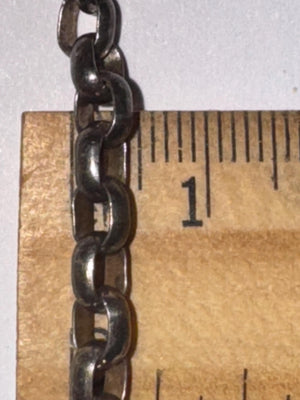 Signed Prochain Sterling Silver Rolo Chain Necklace – 18 Inch, 20g Solid 925 Belcher Link, Vintage Bold Unisex Silver Chain