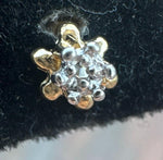 Vintage JCM 10K Gold Illusion Diamond Chip Stud Earrings Signed JCM 10K