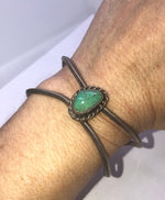 Vintage Native American turquoise sterling silver cuff bracelet 925