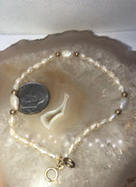 Vintage 14kt Karat Yellow Gold Beads & Pearls Beaded Bracelet 14 KT Beautiful 7.25 Inches Long