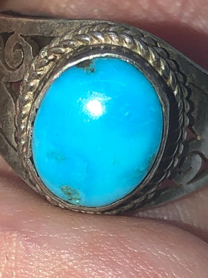 Beautiful turquoise sterling silver 925 ring Size 5.75 Robins egg blue ornate