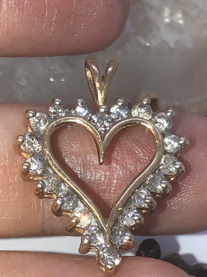 14kt Yellow Gold Diamond Heart Pendant .80 TWC 14 KT Karat