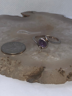 Sterling Silver Amethyst Gemstone Ring SU Size 8