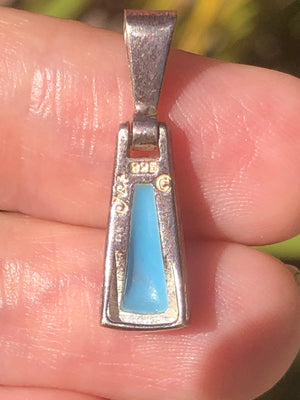 Vintage turquoise sterling silver pendant charm 925 jez