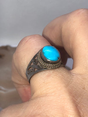 Beautiful turquoise sterling silver 925 ring Size 5.75 Robins egg blue ornate