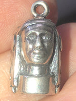 Vintage Native American Indian head dress pendant charm sterling silver 925 4 Necklace or bracelet