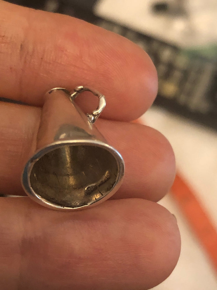 Vintage megaphone charm pendant 4 necklace/bracelet cheerleading sterling silver 925 good size cheerleader free shipping!!