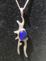 Vintage Native American Pendant Necklace Navajo Sterling Silver LD Lowell Draper Southwestern Lapis Lazuli