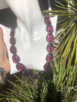 Vintage Amethyst Purple Lucite Faux Gemstone Beaded Necklace Beautiful!!Unusual and Unique Choker