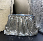 Spectacular antique vintage waiting in Davis mesh bag coin purse handbag Wristlet Silver mesh